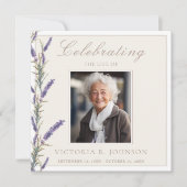 Elegante Waterverf Lavendel Viering van het Leven Kaart (Voorkant)