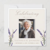 Elegante Waterverf Lavendel Viering van het Leven Kaart (Voorkant)