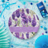 Elegante waterverf lavendelbloemen bruiloft papieren bordje (Feest)
