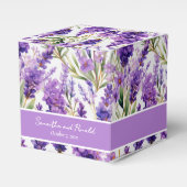 Elegante Waterverf lavendelbloemen gunstboxen Bedankdoosjes (Voorkant Zijde)