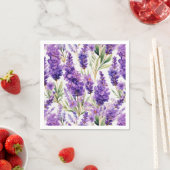Elegante Waterverf lavendelbloemen Servet (Insitu)
