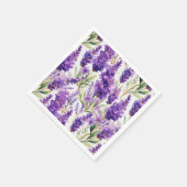 Elegante Waterverf lavendelbloemen Servet (Hoek)