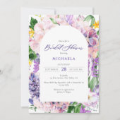 Elegante Waterverf lavendelbloemen Vrijgezellenfee Kaart (Voorkant)