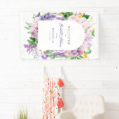 Elegante Waterverf lavendelbloemen Vrijgezellenfee Spandoek (Insitu)
