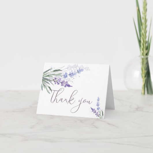 Elegante Waterverf Lavenders Blank Bedankkaart (Voorkant)