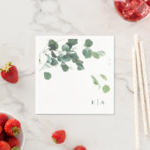 Elegante Waterverf Leaf Botanische Monogram Servet (Insitu)