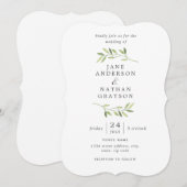 Elegante Waterverf Leaf bruiloft uitnodiging (Voorkant / Achterkant)