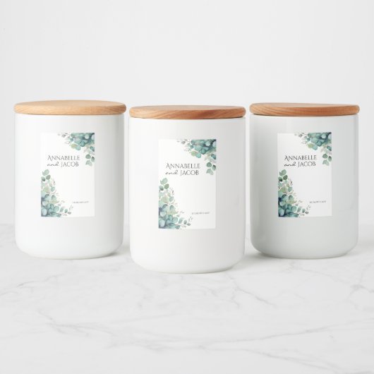 Elegante Waterverf Leaves Candle Label Voedselcontainer Etiket (Flessen)