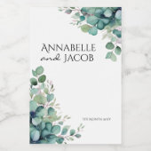 Elegante Waterverf Leaves Candle Label Voedselcontainer Etiket (Enkel label)