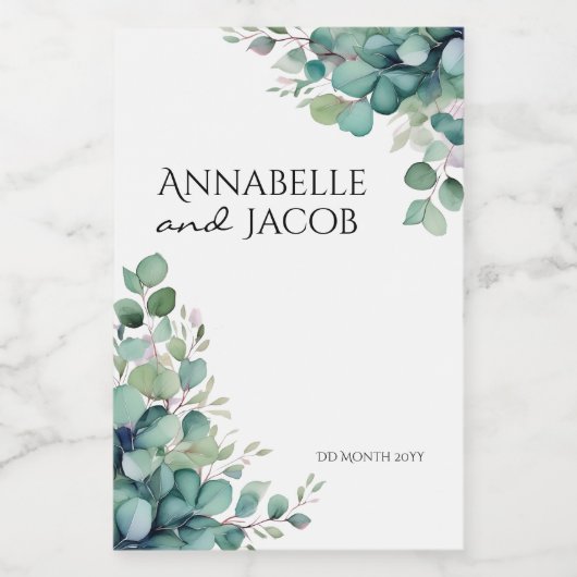 Elegante Waterverf Leaves Candle Label Voedselcontainer Etiket (Enkel label)