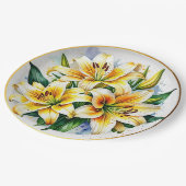 Elegante Waterverf lelies Papieren Bordje (Gekanteld)