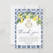 Elegante waterverf Lemon Positano Baby shower Bedankkaart (Voorkant)
