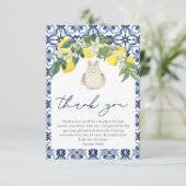 Elegante waterverf Lemon Positano Baby shower Bedankkaart (Staand voorkant)