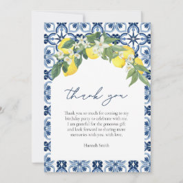 Elegante waterverf Lemon Positano Bedankkaart