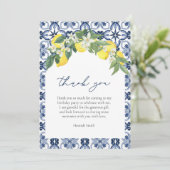 Elegante waterverf Lemon Positano Bedankkaart (Staand voorkant)