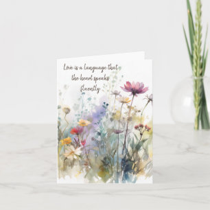 Elegante Waterverf Lente Bloemenmix Voor Iedere Ge Kaart