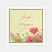 Elegante Waterverf Lente bruiloft Servet (Voorkant)