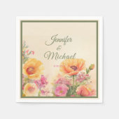 Elegante Waterverf Lente bruiloft Servet (Voorkant)