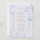 Elegante Waterverf lenteblauw hyacint goud Kaart (Voorkant)