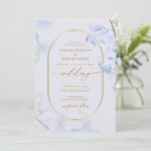 Elegante Waterverf lenteblauw hyacint goud Kaart (Staand voorkant)