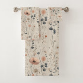 Elegante Waterverf lentebloemen roze grijs Bad Handdoek (Insitu)