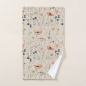 Elegante Waterverf lentebloemen roze grijs Bad Handdoek (Handdoek)