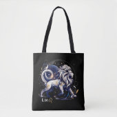 Elegante Waterverf Leo Zodiac Zwart Tote Bag (Voorkant)