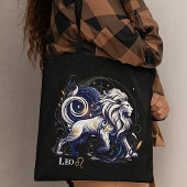 Elegante Waterverf Leo Zodiac Zwart Tote Bag