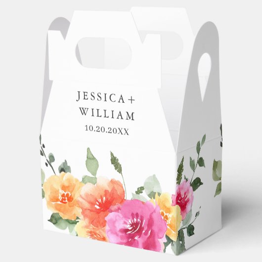 Elegante Waterverf lichte feestelijke bloemenbruil Bedankdoosjes (Geopend)