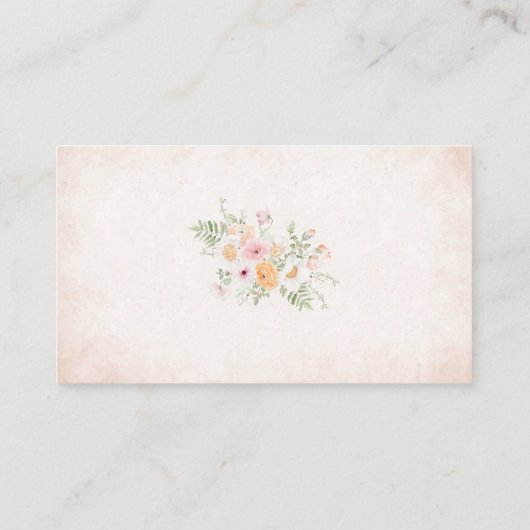 Elegante Waterverf Liefde in bloei Vrijgezellenfee Informatiekaartje (Achterkant)