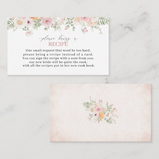 Elegante Waterverf Liefde in bloei Vrijgezellenfee Informatiekaartje (Voorkant / Achterkant)