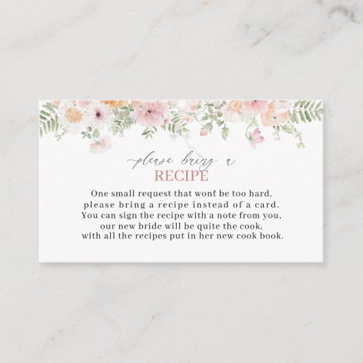 Elegante Waterverf Liefde in bloei Vrijgezellenfee Informatiekaartje (Voorkant)