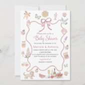 Elegante Waterverf Lila bloemen Baby shower Invi Kaart (Voorkant)