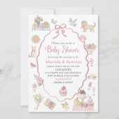 Elegante Waterverf Lila bloemen Baby shower Invi Kaart (Voorkant)