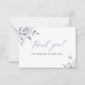 Elegante Waterverf lila bloemen Baby shower Notitiekaartje (Voorkant)