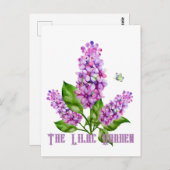 Elegante waterverf lila tak briefkaart (Voorkant / Achterkant)