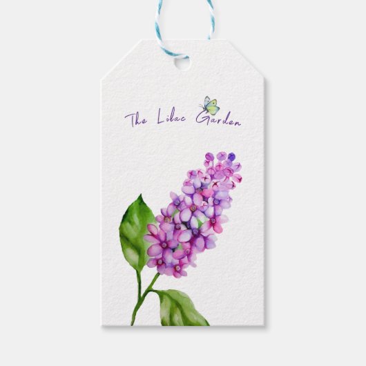 Elegante waterverf lila tak cadeaulabel (Voorkant)