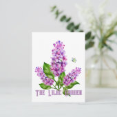 Elegante waterverf lila tak feestdagenkaart (Staand voorkant)