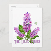 Elegante waterverf lila tak feestdagenkaart (Voorkant / Achterkant)