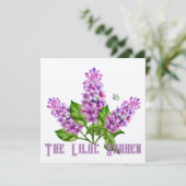 Elegante waterverf lila tak kaart (Staand voorkant)