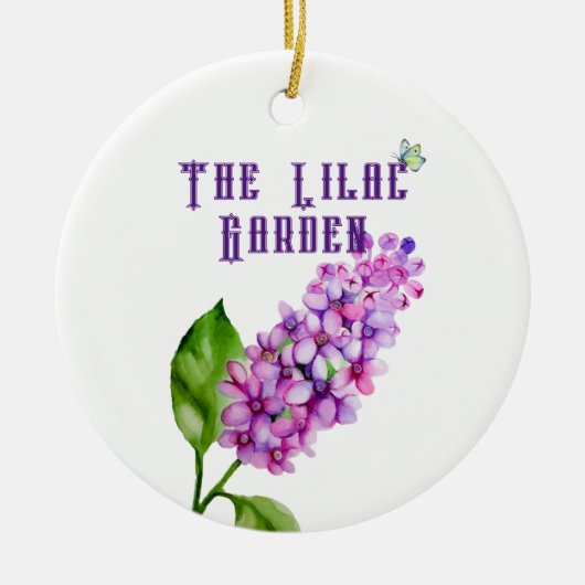 Elegante waterverf lila tak keramisch ornament (Voorkant)