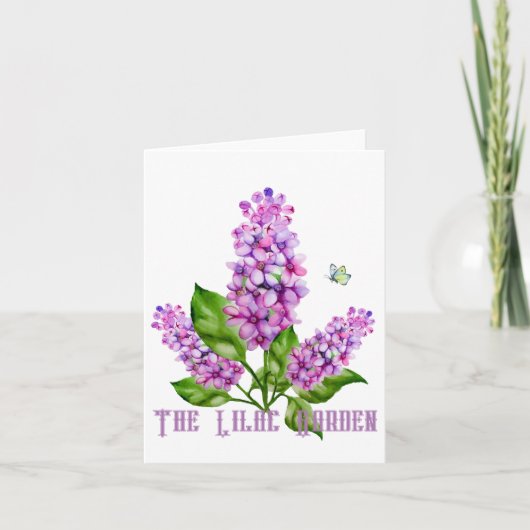 Elegante waterverf lila tak notitiekaartje (Voorkant)