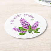 Elegante waterverf lila tak ronde kartonnen onderzetter (Gebogen)