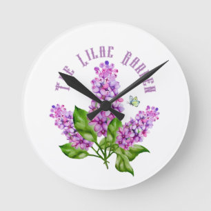 Elegante waterverf lila tak ronde klok