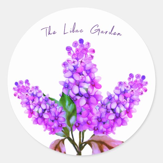Elegante waterverf lila tak ronde sticker (Voorkant)