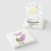 Elegante waterverf lila tak stenen onderzetter (Zijkant)