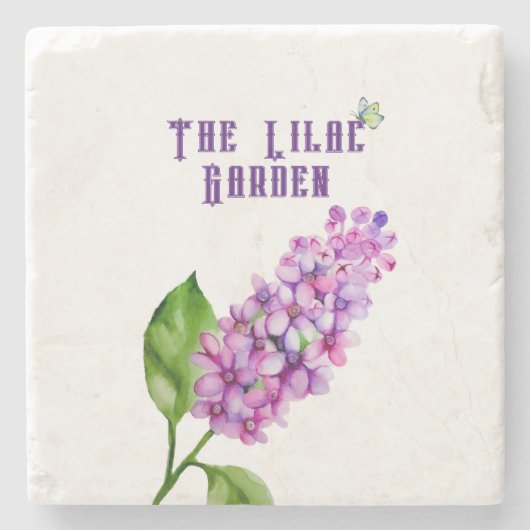 Elegante waterverf lila tak stenen onderzetter (Voorkant)