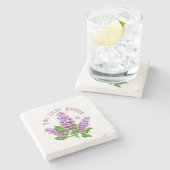 Elegante waterverf lila tak stenen onderzetter (Zijkant)