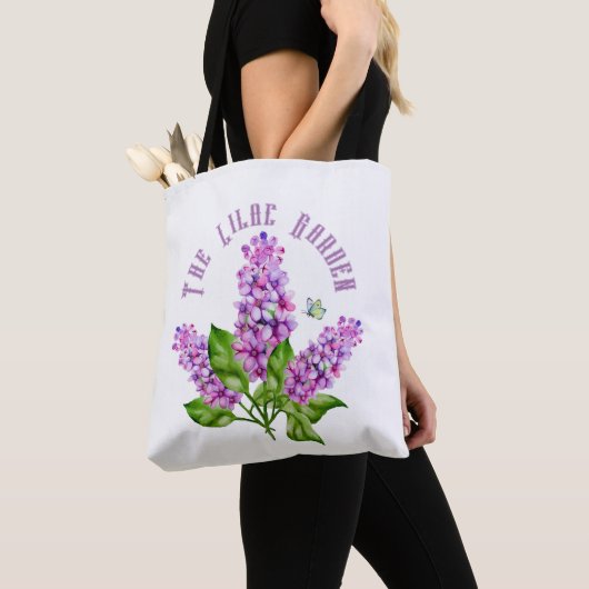 Elegante waterverf lila tak tote bag (Dichtbij)