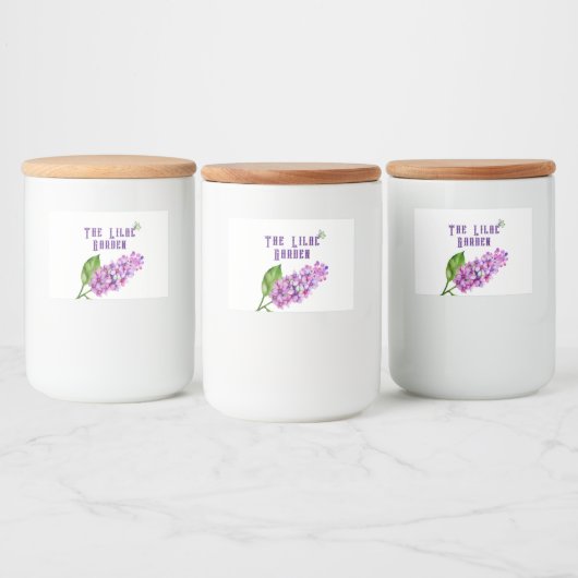 Elegante waterverf lila tak voedselcontainer etiket (Flessen)